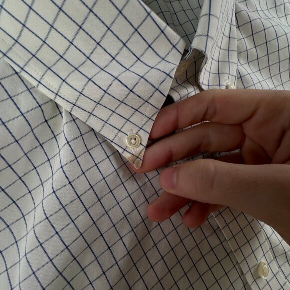 Brooks Brothers Milano Blue Check 16 35 Men Long Sleeve Button Up Shirt Cotton - Picture 10 of 16